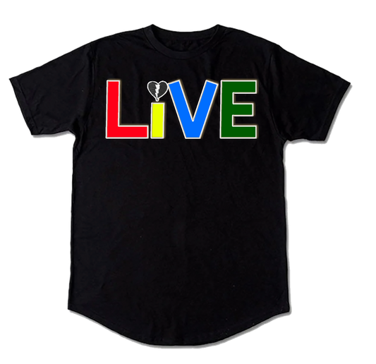 Camiseta con dobladillo LIVE ABC