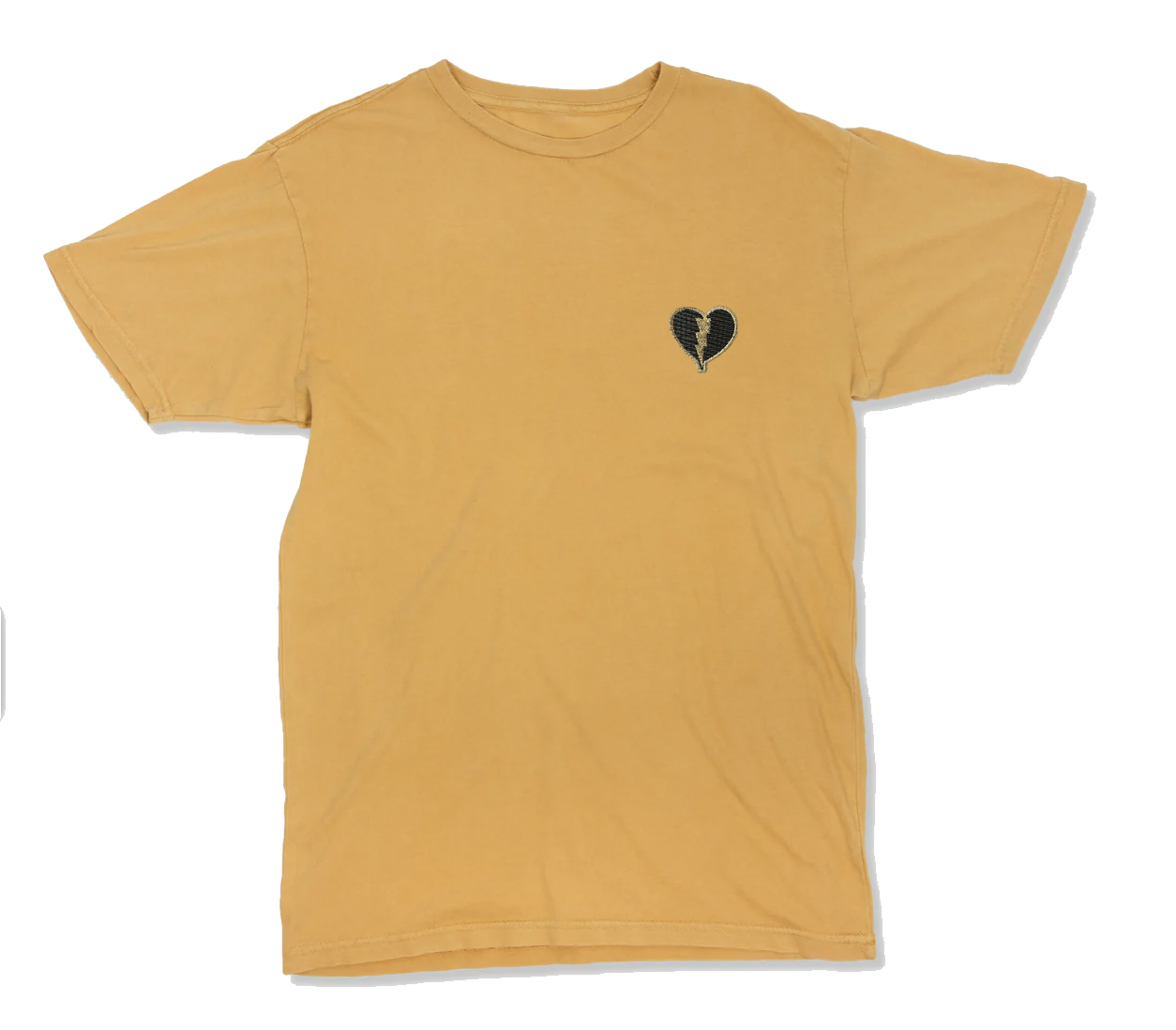 Camiseta vintage con diseño de corazón dorado