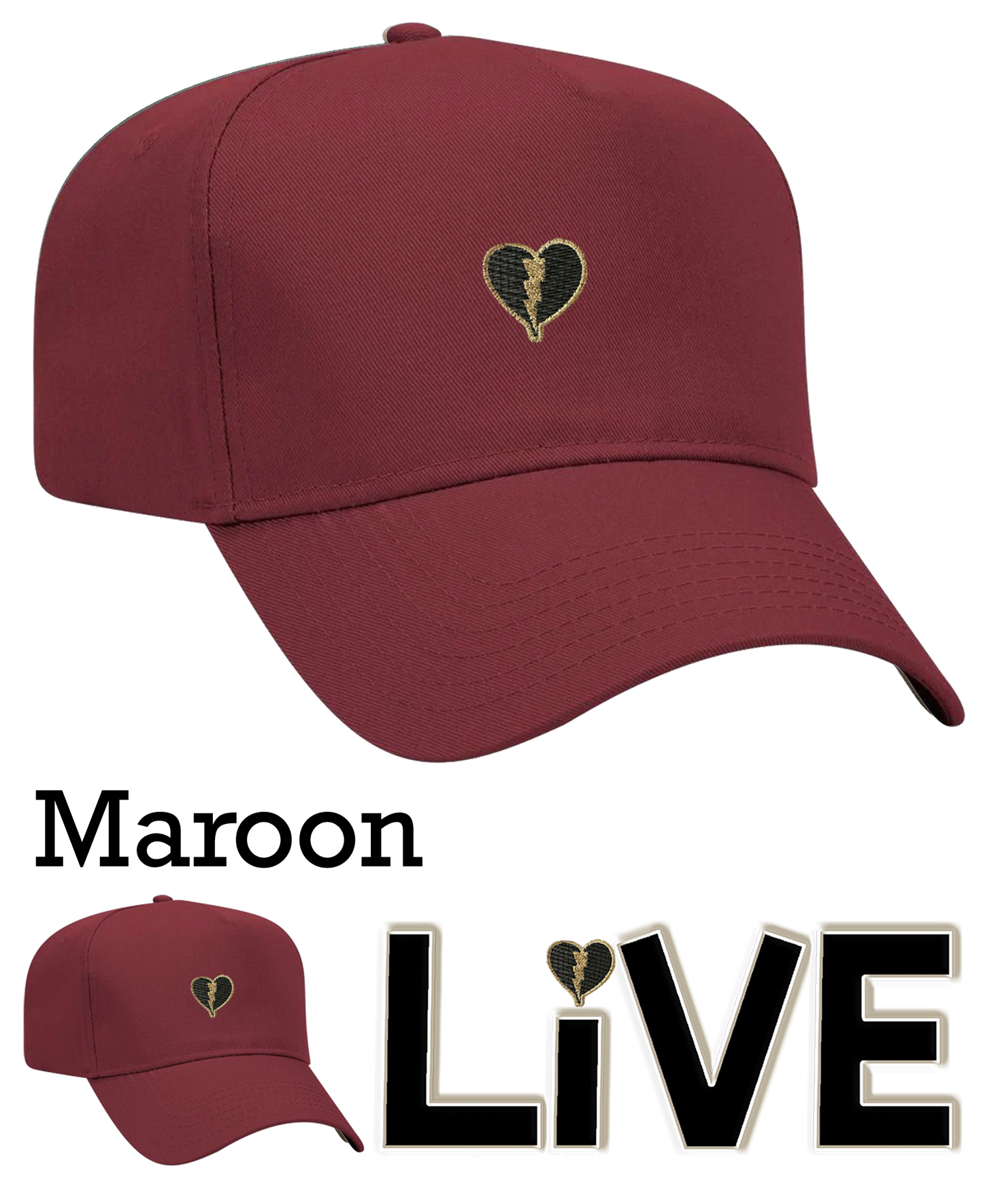 Gold Heart Clothing Twill 5panel Dad Hat